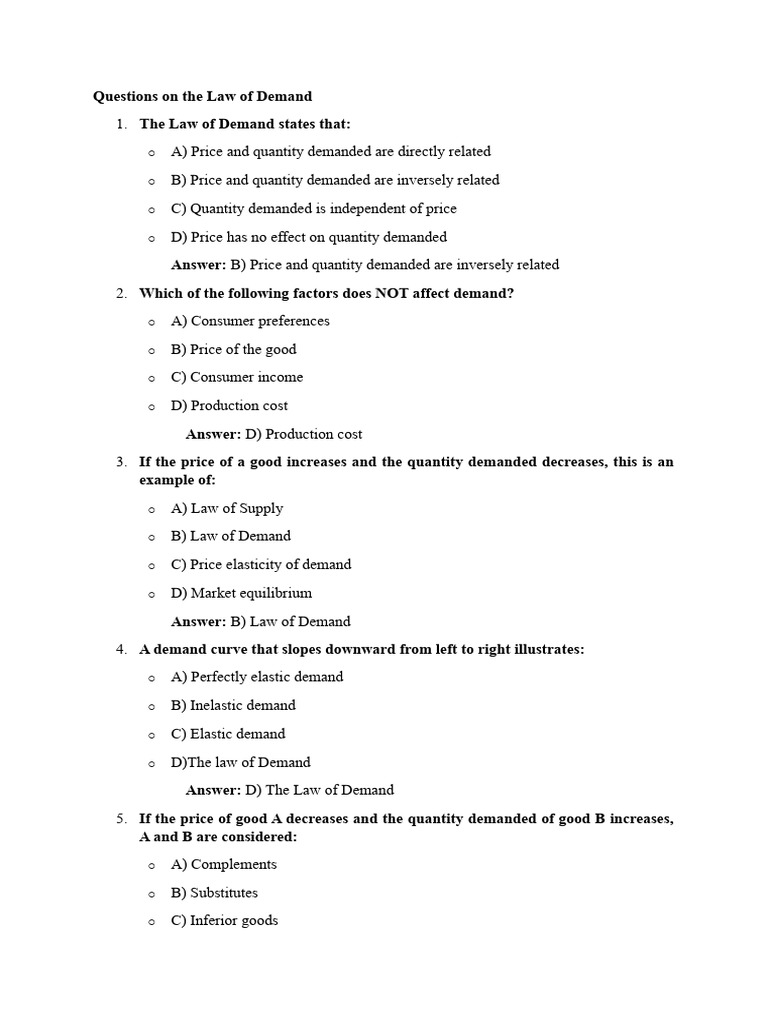 Understanding the Law of Demand | PDF | Demand | Supply And Demand