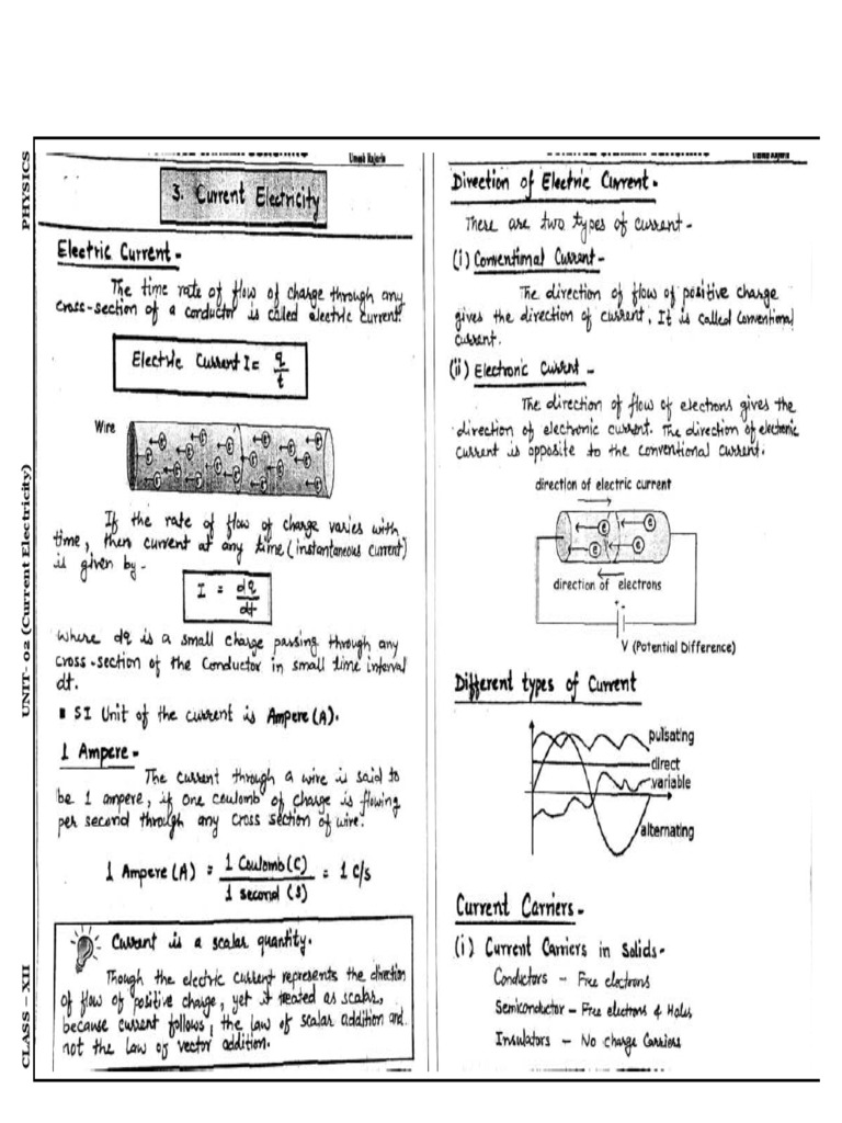 Unit 2 Current Electricity | PDF