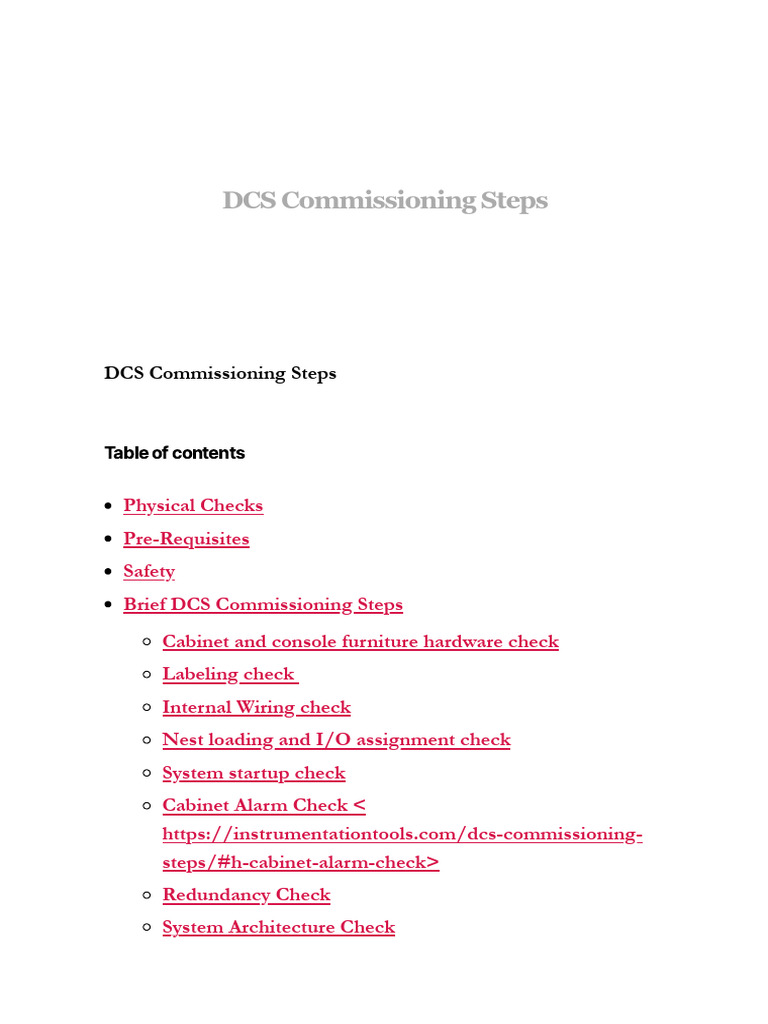 DCS Commissioning Procedure Guide | PDF | Instrumentation | Computer ...