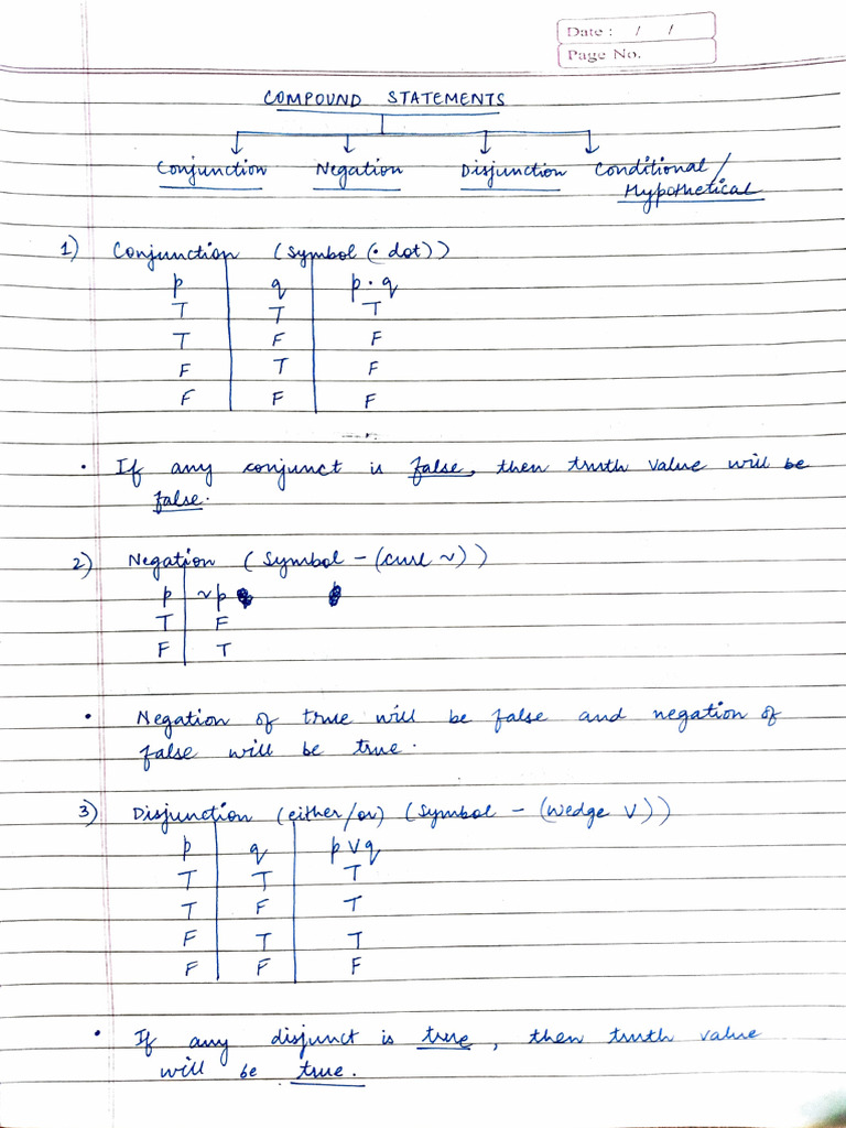 Truth Functional Logic Sem 4 Notes | PDF
