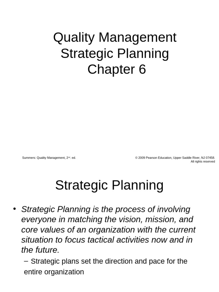 Strategic Planning in Quality Management | PDF | Strategic Planning | Goal