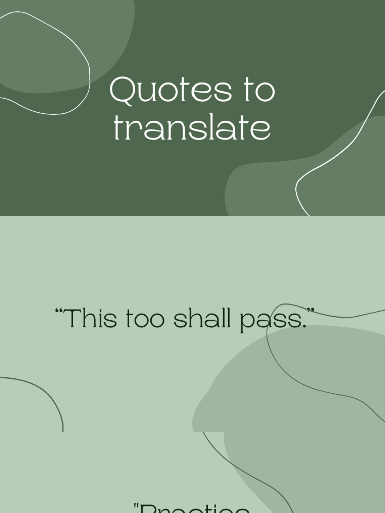 Quotes To Translate | PDF