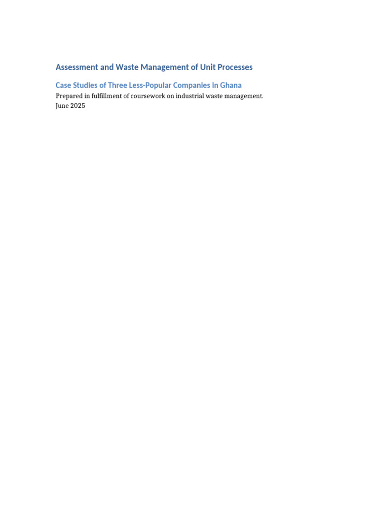 Waste Management Case Studies in Ghana | PDF | Waste | Recycling