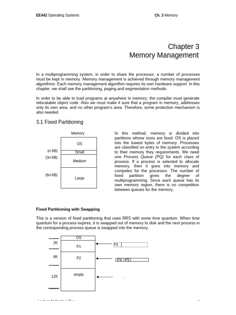 Memory Management in Operating Systems | PDF | Computer Programming ...
