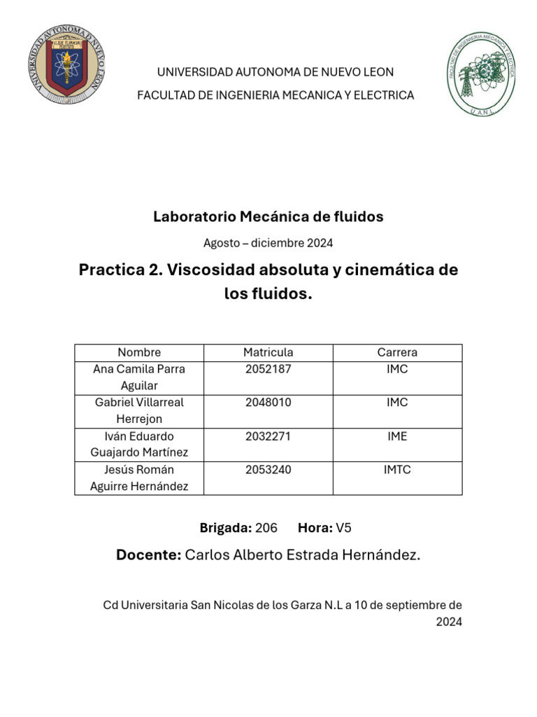 Viscosidad: Conceptos y Medición en Fluidos | PDF | Viscosidad ...