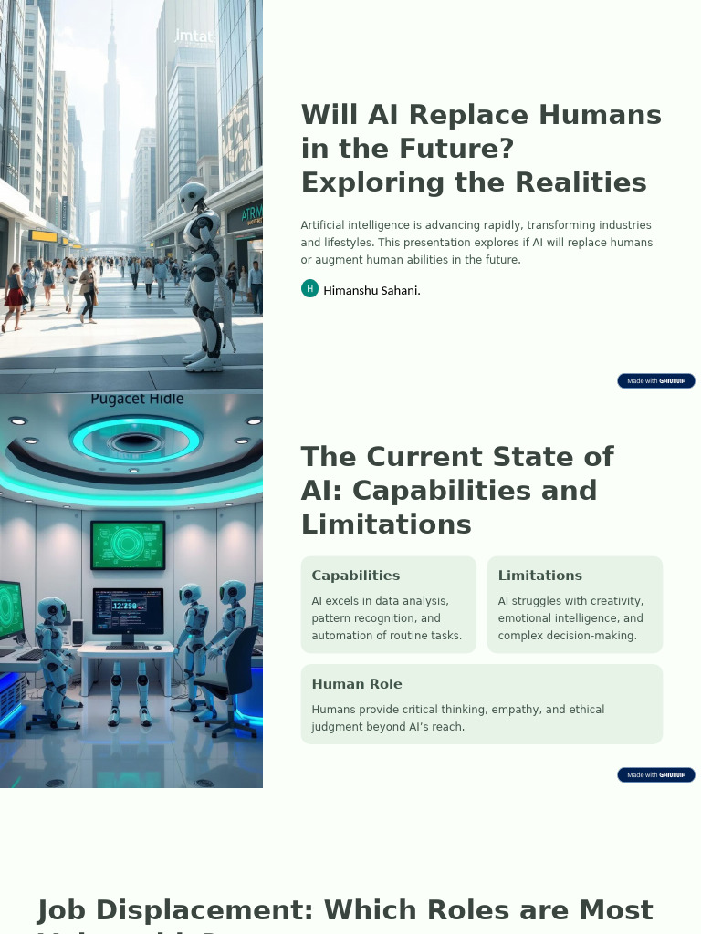 Will AI Replace Humans in The Future Exploring The Realities | PDF ...