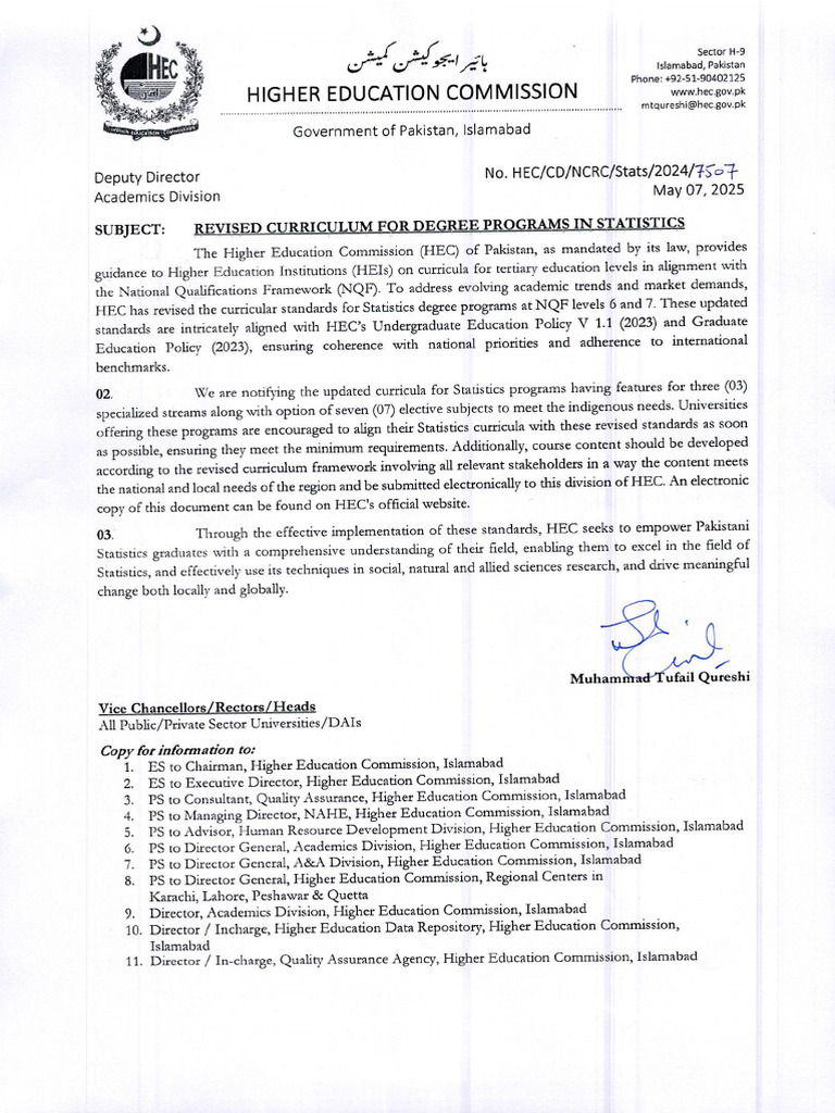 HEC Statistics Curriculum 2025 | PDF | Regression Analysis | Statistics