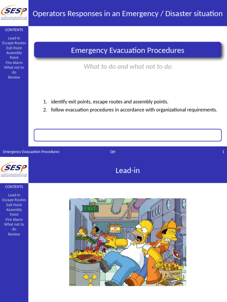 Emergency Evacuation Procedures Guide | PDF | Emergency Evacuation | Safety