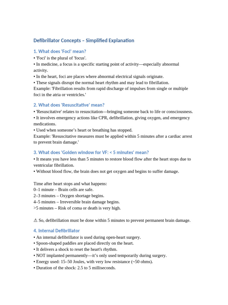Defibrillator Basics Explained Simply | PDF | Heart | Cardiovascular System