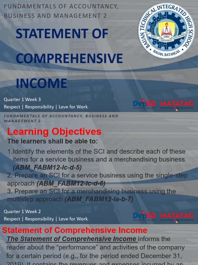 Statement of Comprehensive Income Guide | PDF | Debits And Credits ...