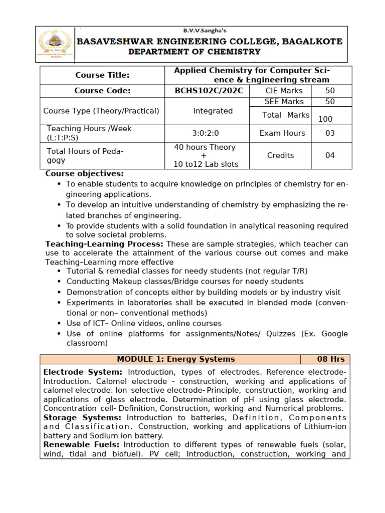 Applied Chemistry for CSE Students | PDF | Corrosion | Electronic Waste