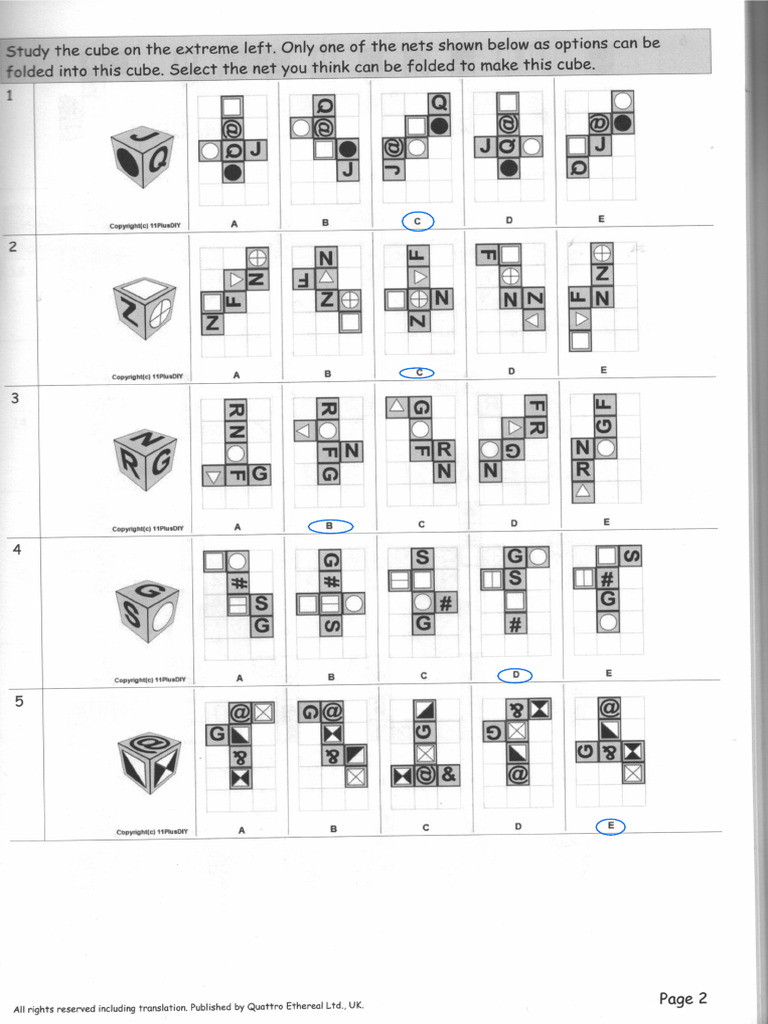 NVR Cubes Nets Answers | PDF