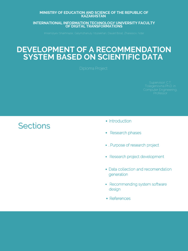 Development of A Recommendation System Based On Scientific Data | PDF ...