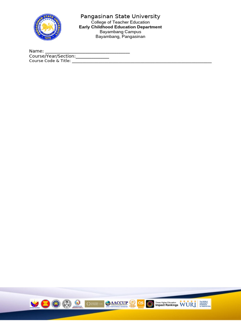 Pangasinan State University ECE Form | PDF