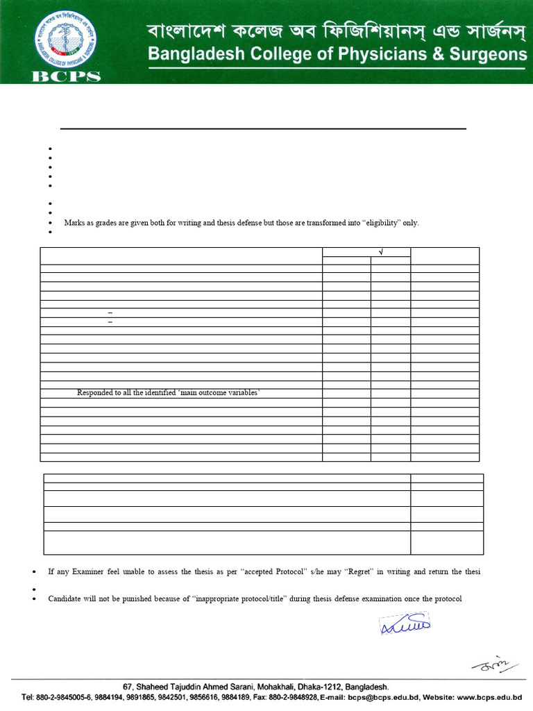 Thesis Assessment Guidelines for FCPS | PDF | Thesis | Evidence Based ...