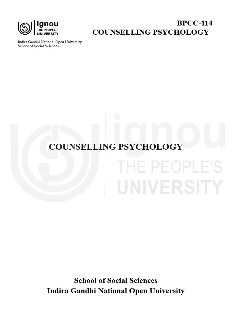 Introduction to Counselling Psychology | PDF | Psychotherapy ...
