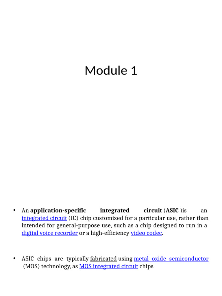 ASIC Module Design and Verification | PDF