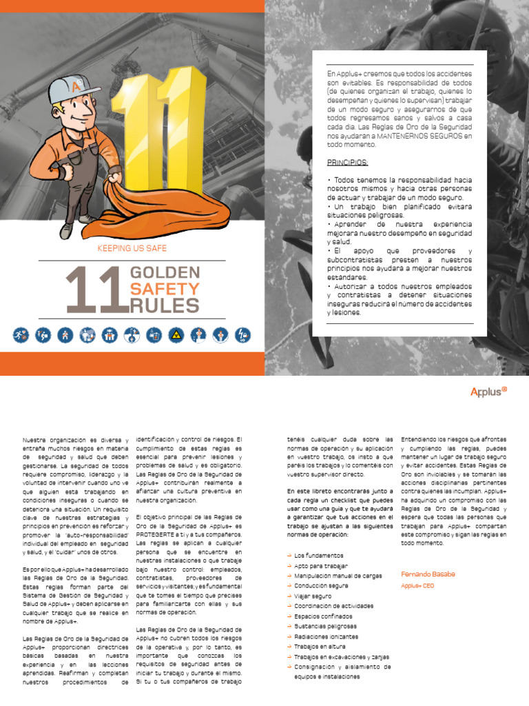 Reglas de Oro para la Seguridad Laboral | PDF | Radiación | Valores