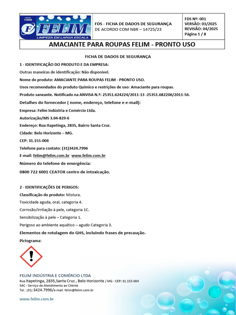 Fds - Amaciante Felim | PDF