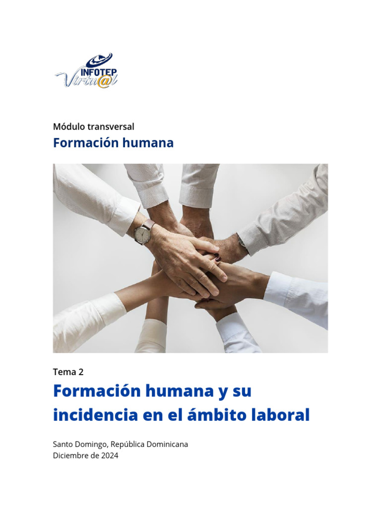 Tema 2. Formación Humana y Su Incidencia en El Ámbito Laboral | PDF ...