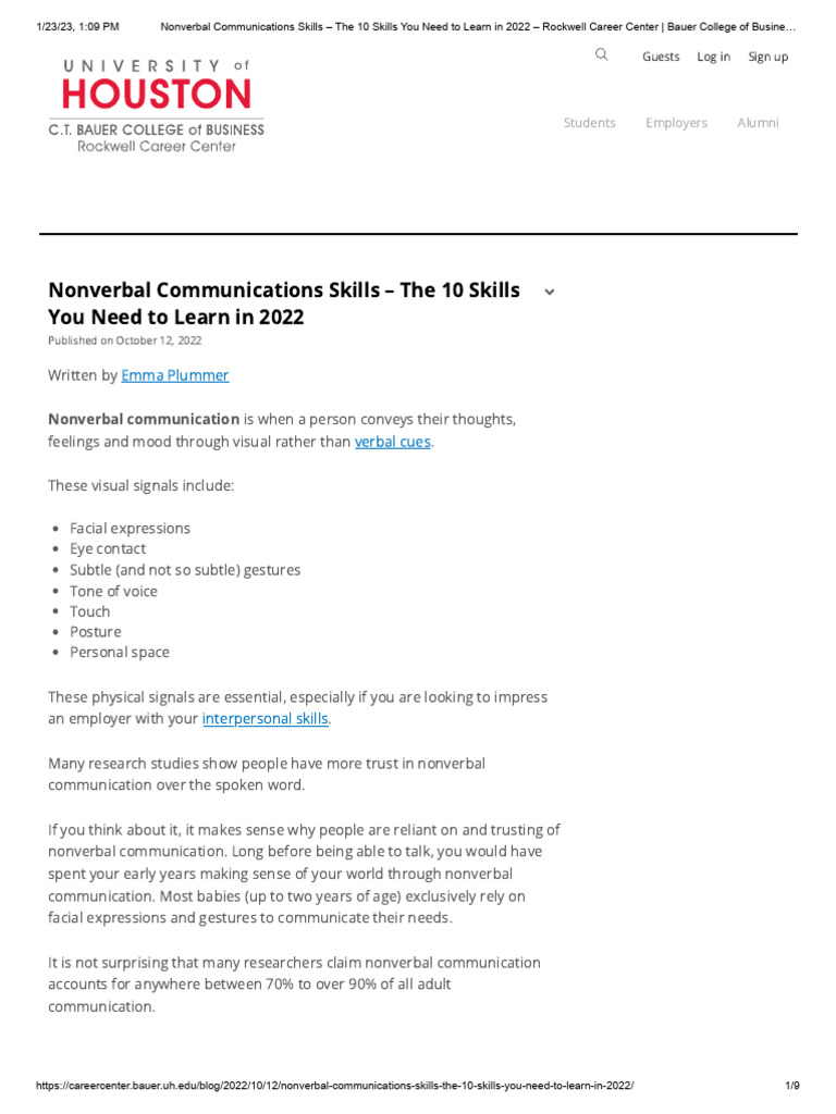 Essential Nonverbal Communication Skills | PDF | Nonverbal ...