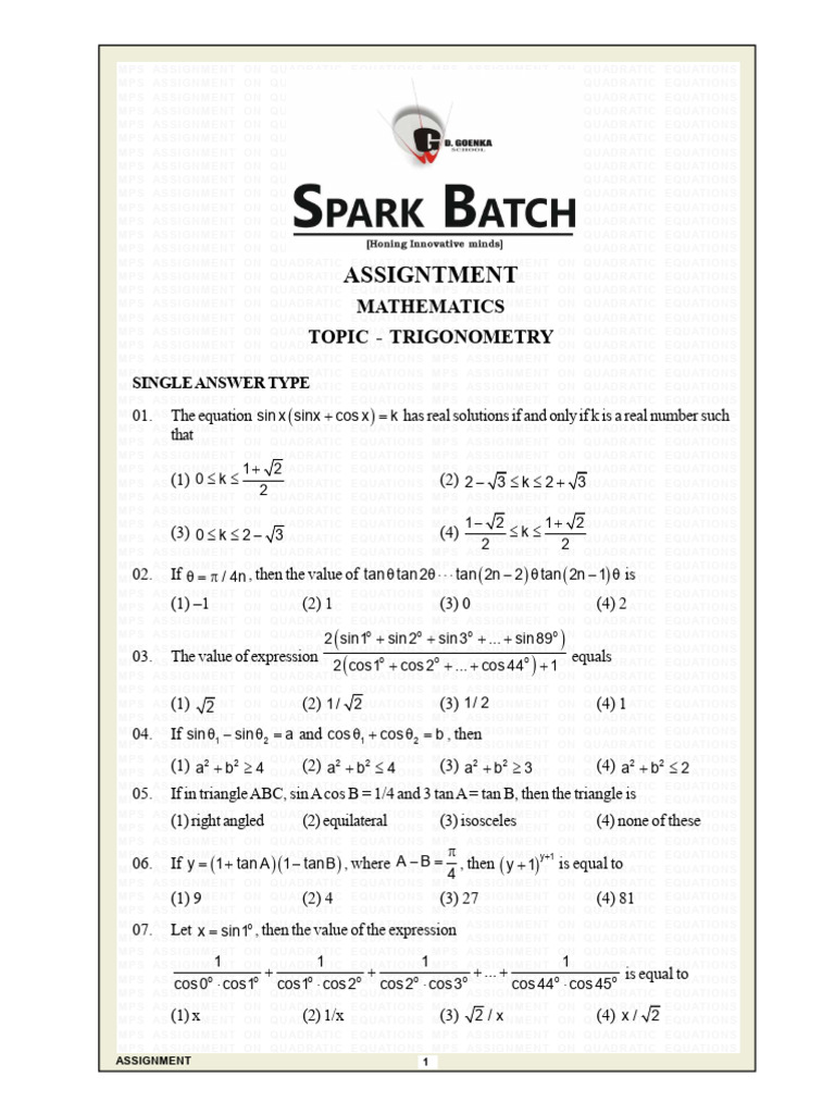 Trigo Assignment | PDF | Elementary Geometry | Euclidean Plane Geometry
