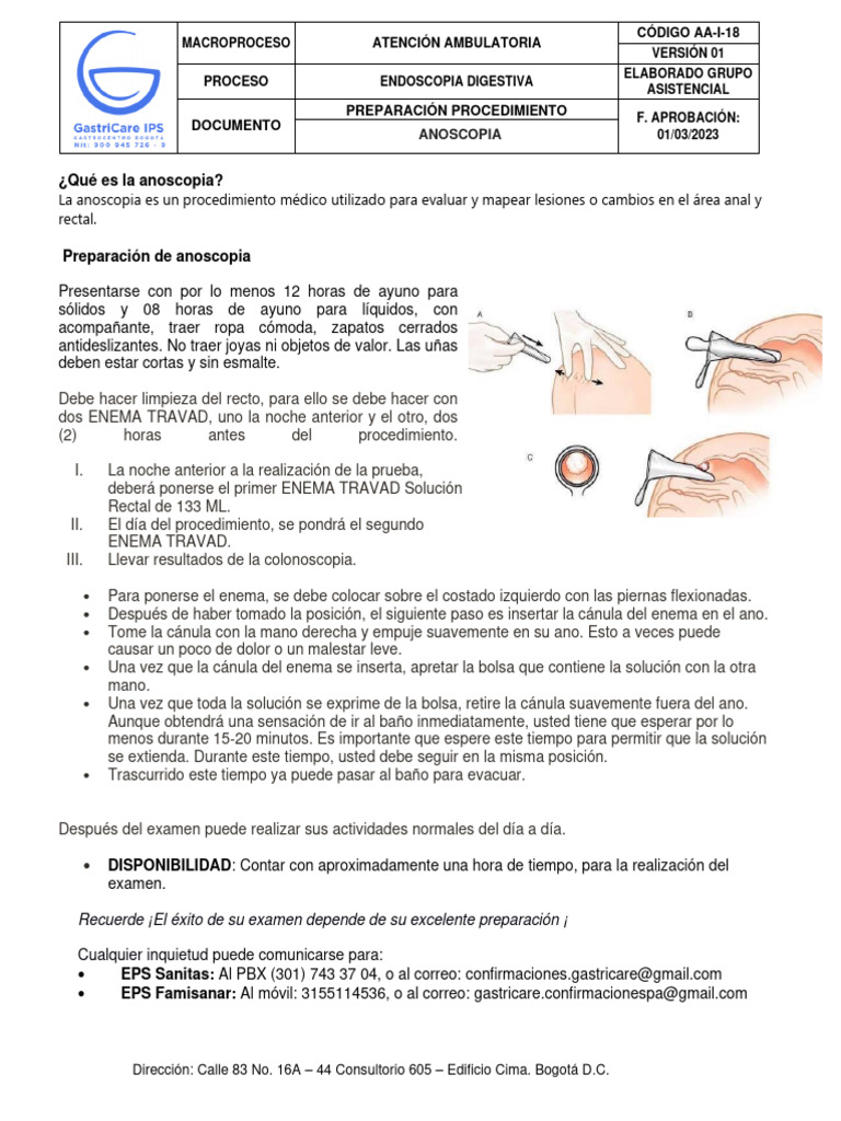 Preparación para Anoscopia: Guía Completa | PDF | Hemorroides ...
