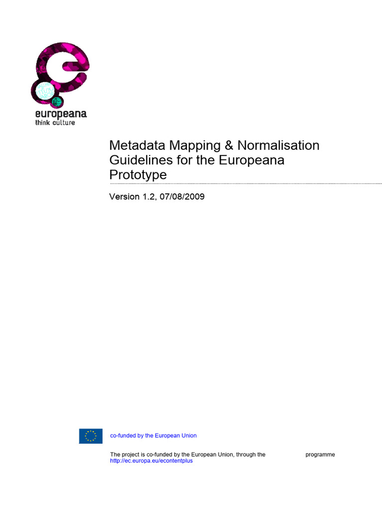 Europeana Metadata Mapping Guide | PDF | Metadata | Html