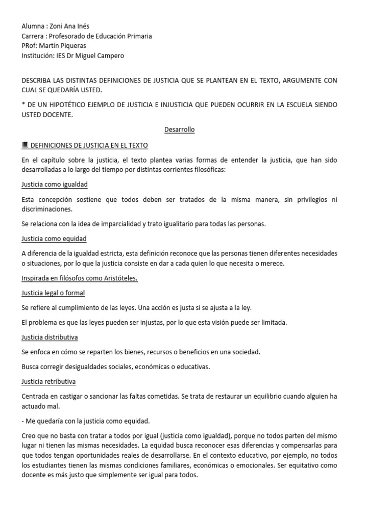 Justicia y equidad en la educación escolar | PDF | Justicia | Crimen y ...