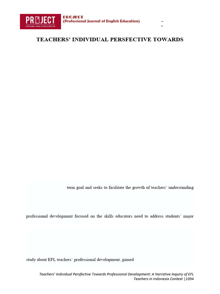 EFL Teachers' Views on Professional Development | PDF | Teachers | Learning