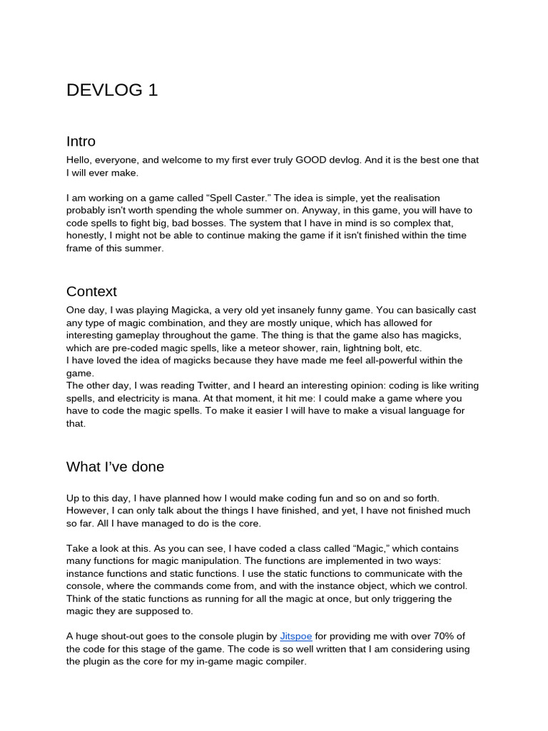 Devlog 1 | PDF