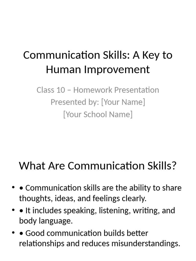 Communication Skills | PDF