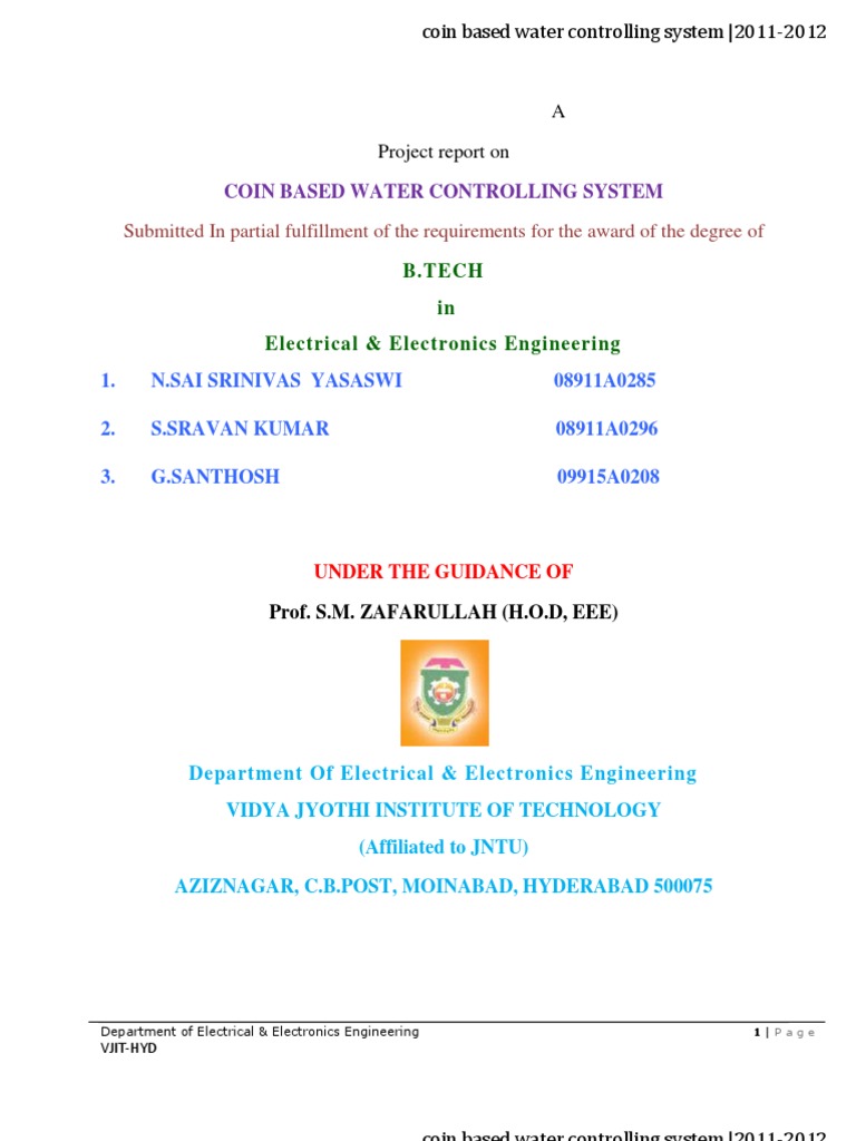 Coin-Based Water Control System Project | PDF | Rectifier | Relay
