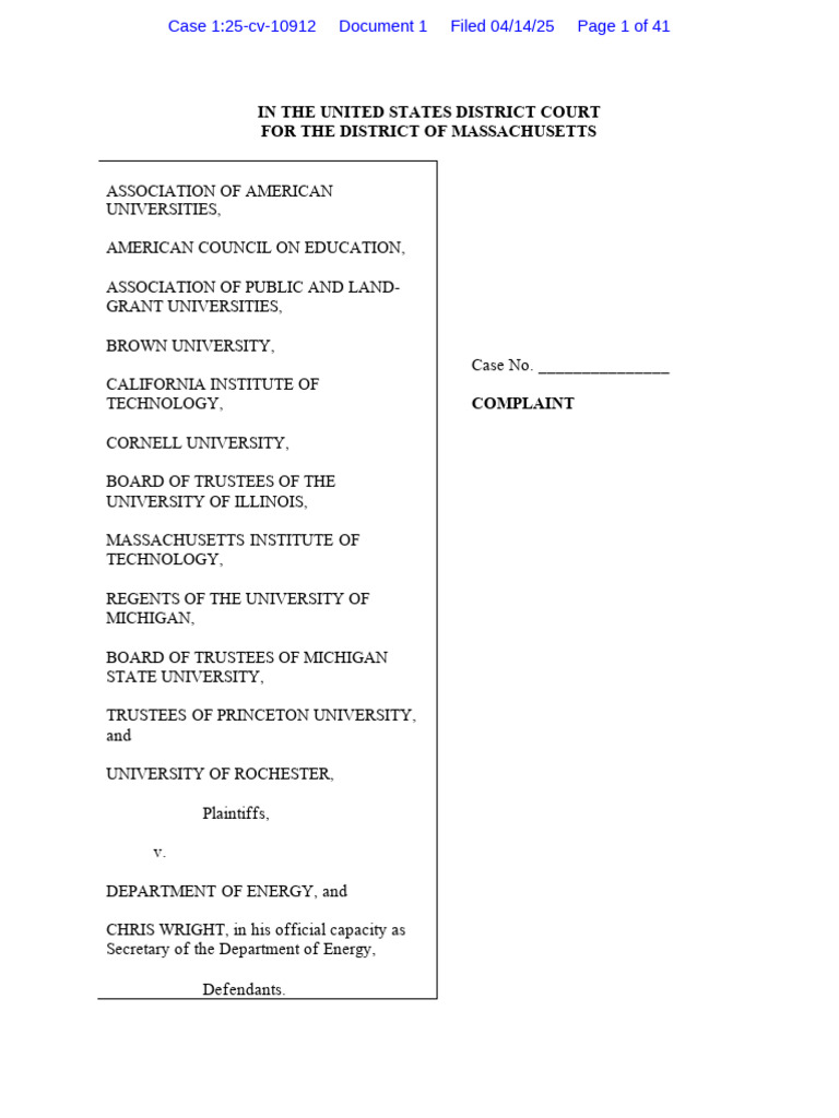 DOE Indirect Cost Rate Challenge | PDF | Injunction | Expense