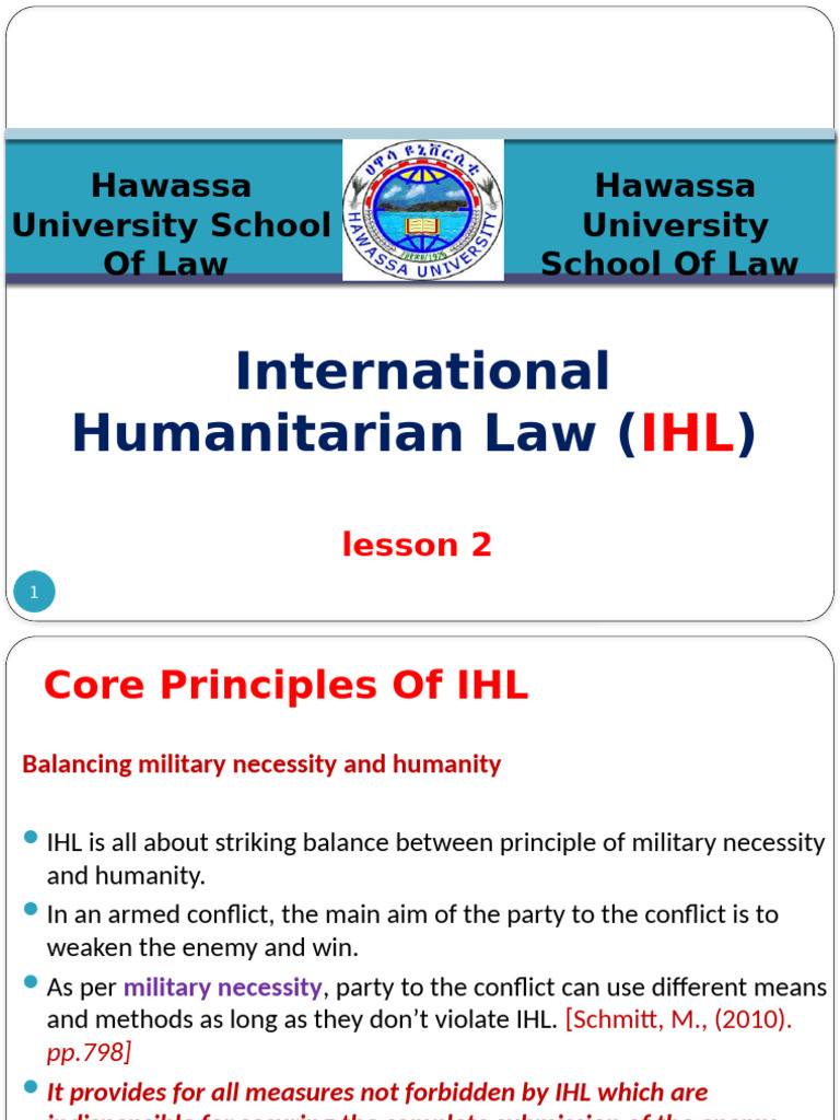 Core Principles of International Humanitarian Law | PDF | International ...