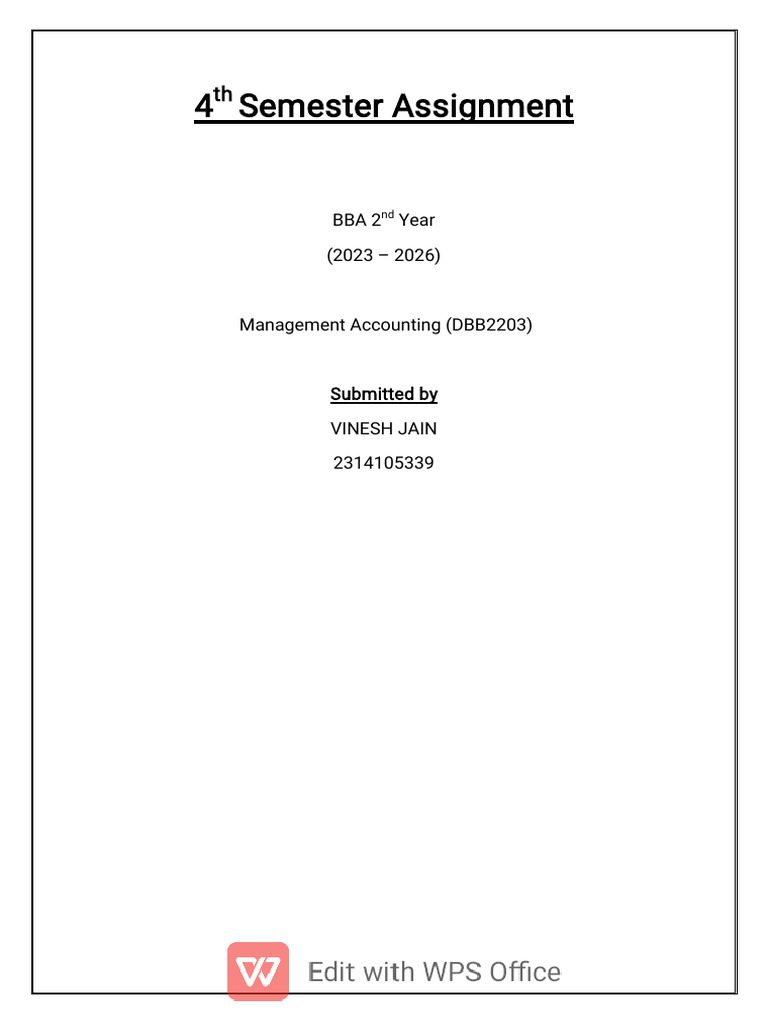 4th Semester Assignment M | PDF | Net Present Value | Income Statement