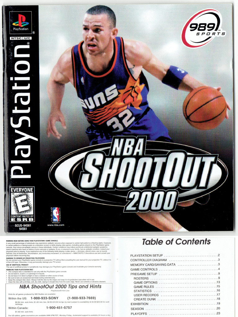 NBA Shootout 2000 Manual | PDF