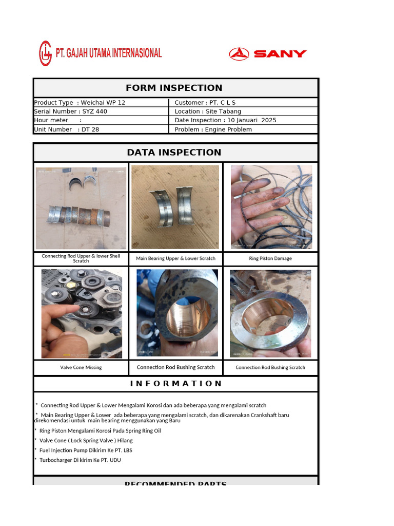 Inspection Engine PT. CLS | PDF