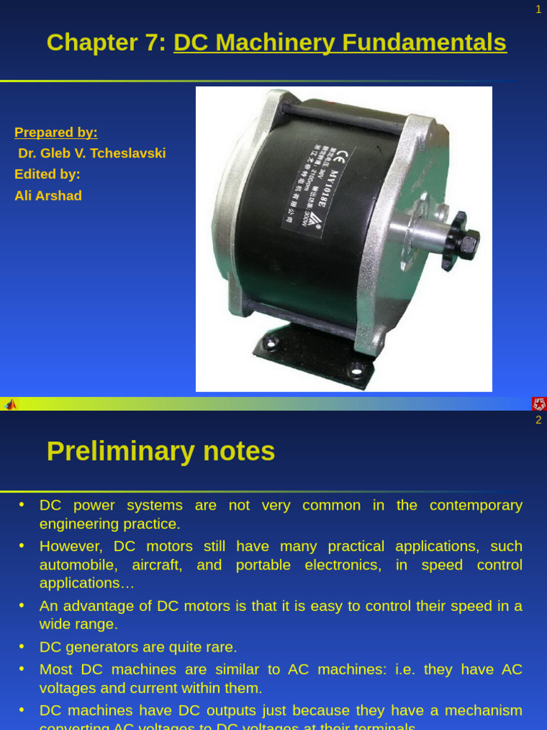 Ch7 - Aauppal - DC Funda | PDF | Electric Motor | Direct Current