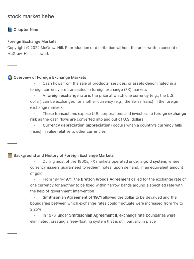 Overview of Foreign Exchange Markets | PDF | Foreign Exchange Market ...