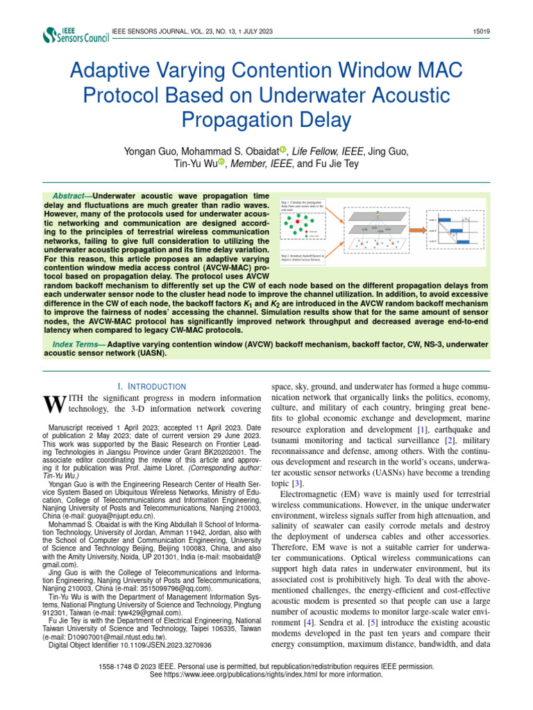 Adaptive MAC Protocol for Underwater Sensors | PDF | Computer Network ...