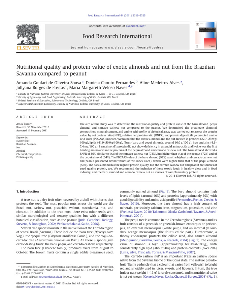 Protein Quality of Exotic Almonds | PDF | Nut (Fruit)