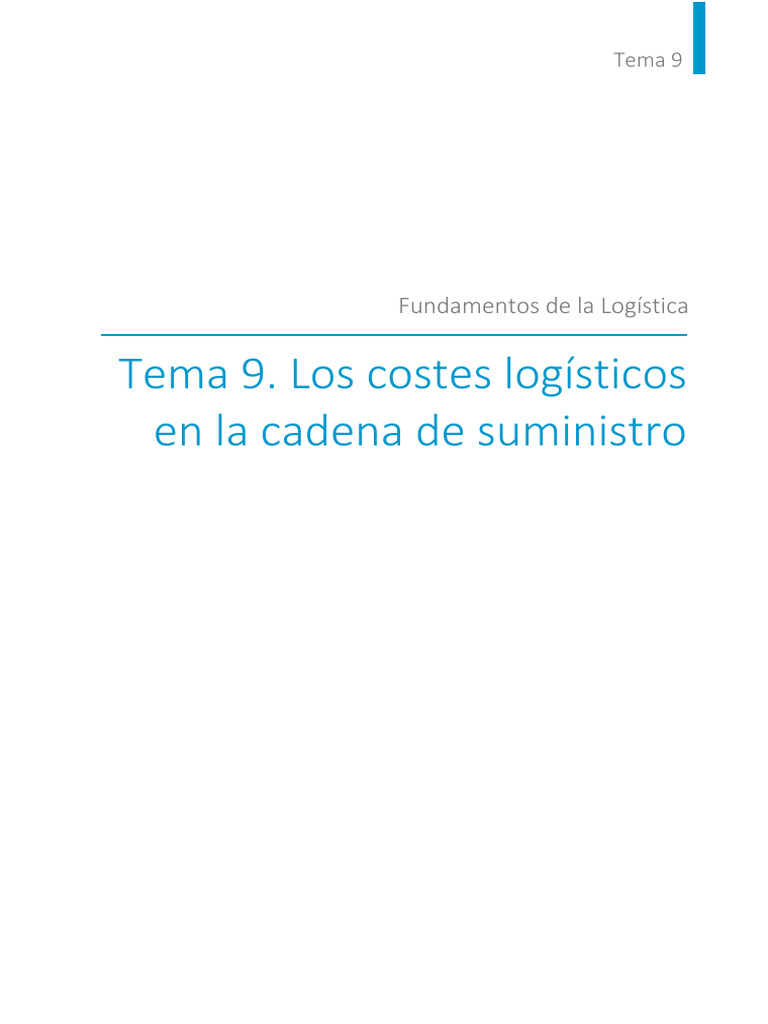 Costes Logísticos en la Cadena de Suministro | PDF | Logística | Costo