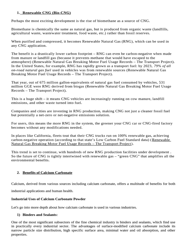 Renewable Cng Pdf Biogas Calcium
