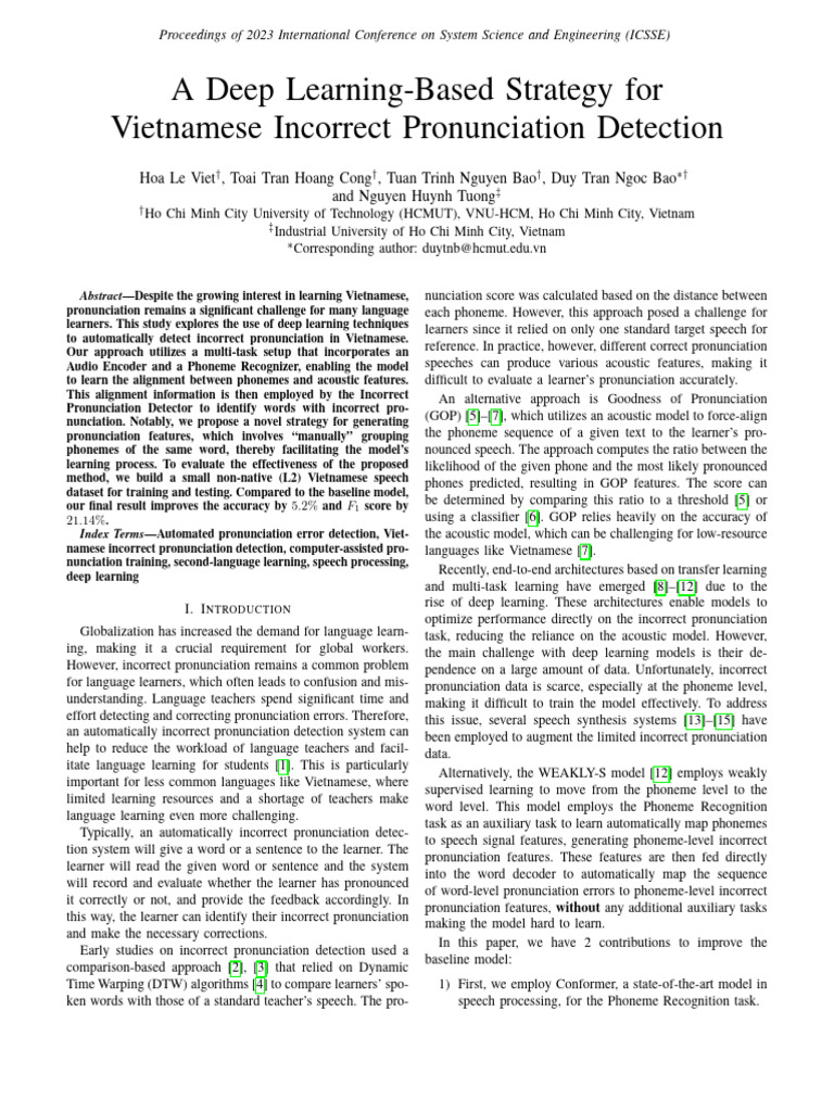 Vietnamese Pronunciation Detection Using Deep Learning | PDF | Speech ...