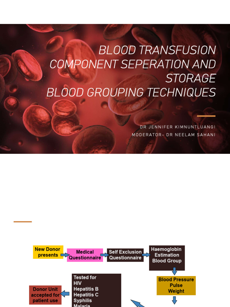 Blood Component Separation Techniques | PDF | Blood Type | Blood Donation