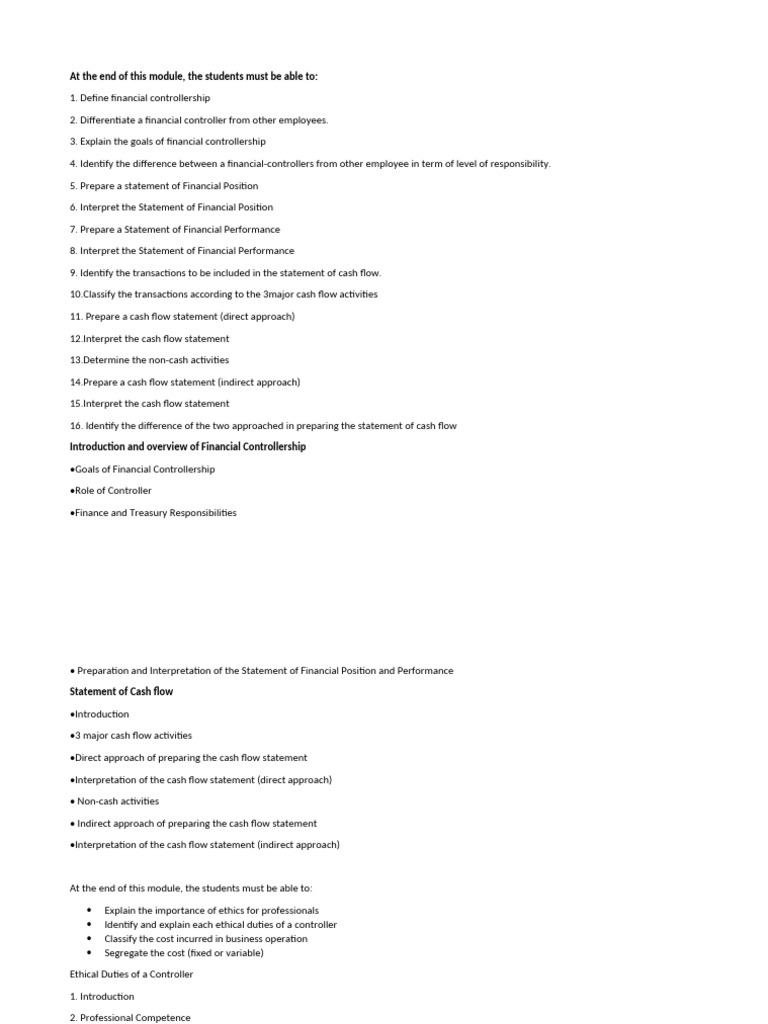 Financial Controllership and Budgeting Guide | PDF | Capital Budgeting ...