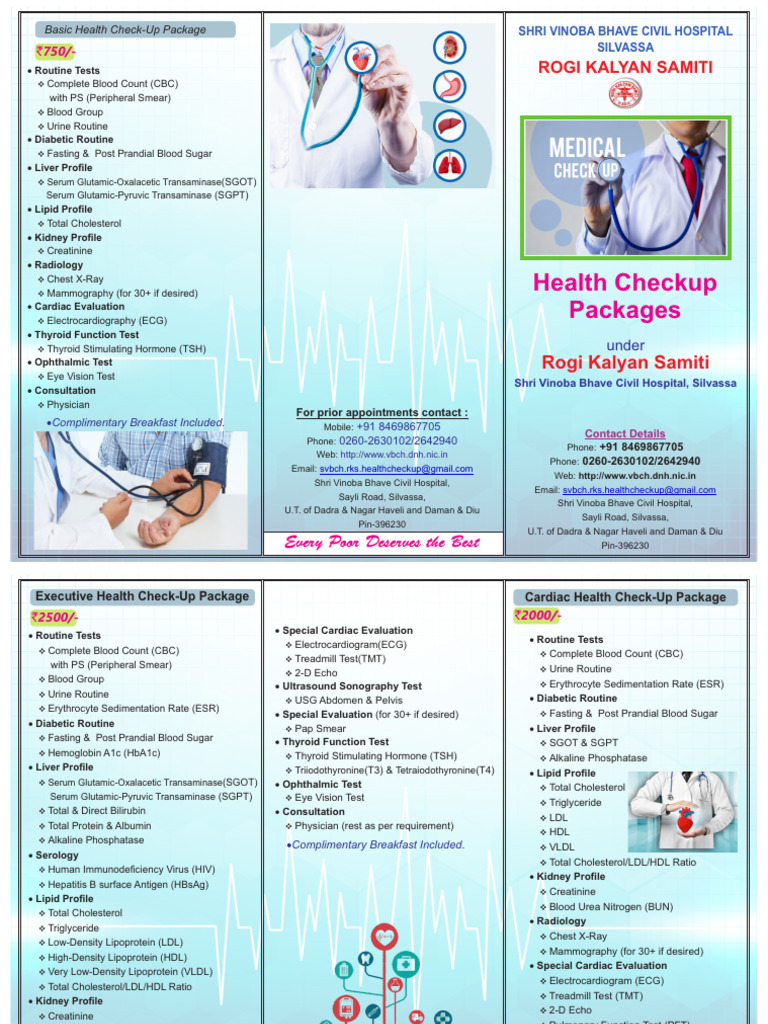 Health Checkup Packages at VBCH | PDF | Lipoprotein | High Density ...