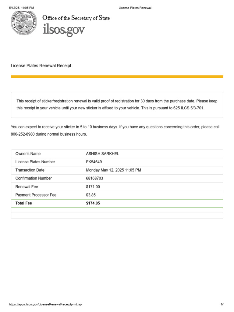 License Plates Renewal PDF