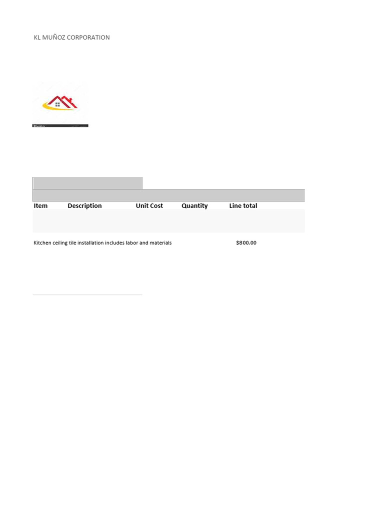 Kitchen Tile Installation Invoice | PDF